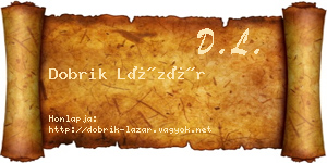 Dobrik Lázár névjegykártya